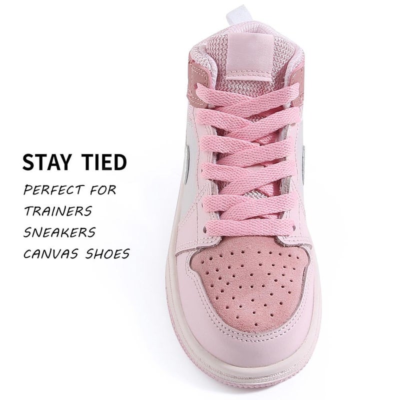 VSUDO 59" Flat Light Pink Shoe Laces for Sneakers, Shoelaces for Sneakers, Replacements Shoe Strings for Women or Men (1 Pair-Light Pink-150CM) - Image 3